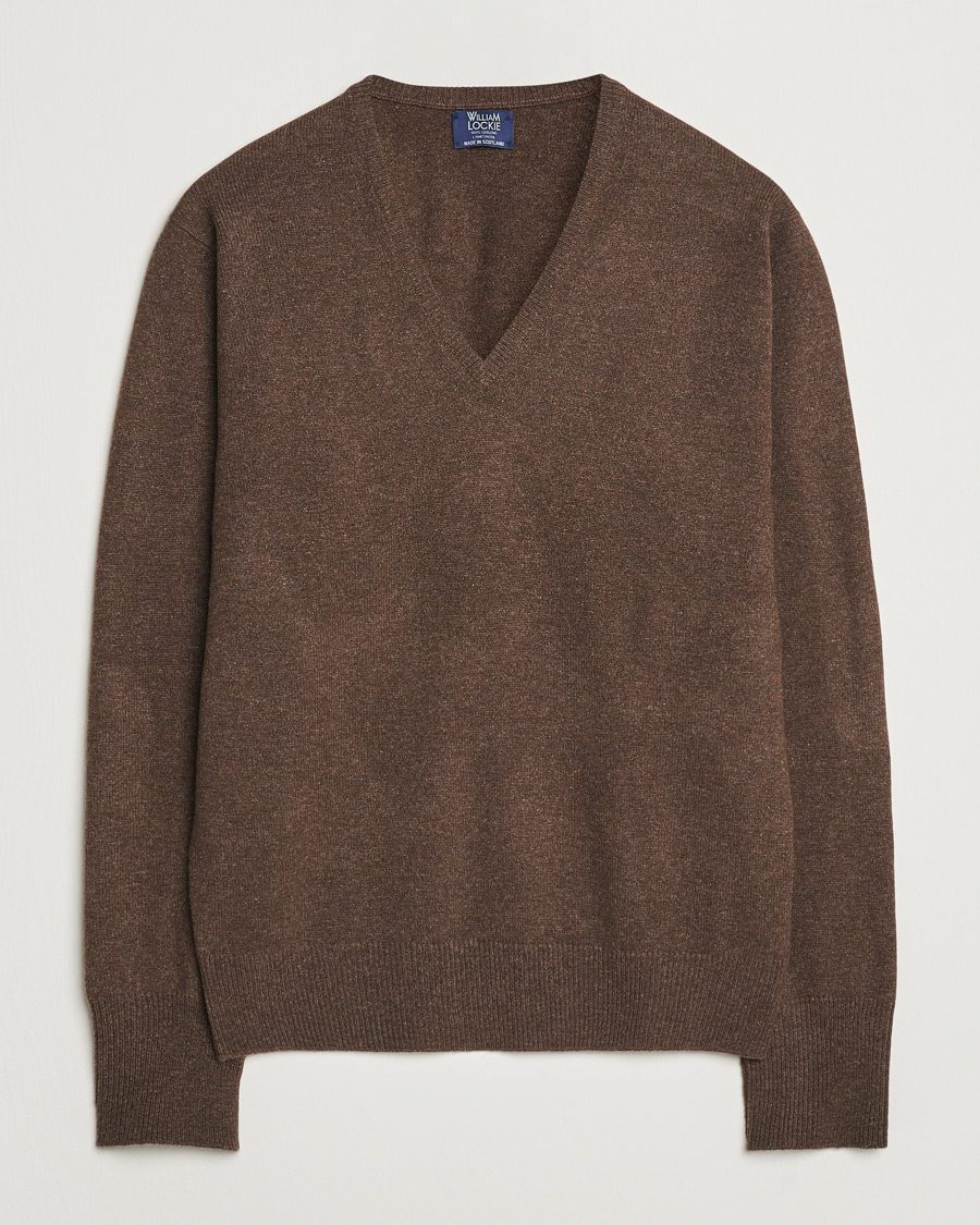 Mies | Puserot | William Lockie | Rob Lambswool V-Neck Mocha