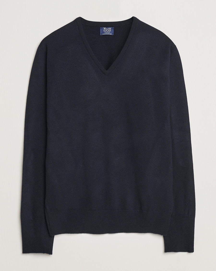 Mies | Puserot | William Lockie | Rob Lambswool V-Neck Navy