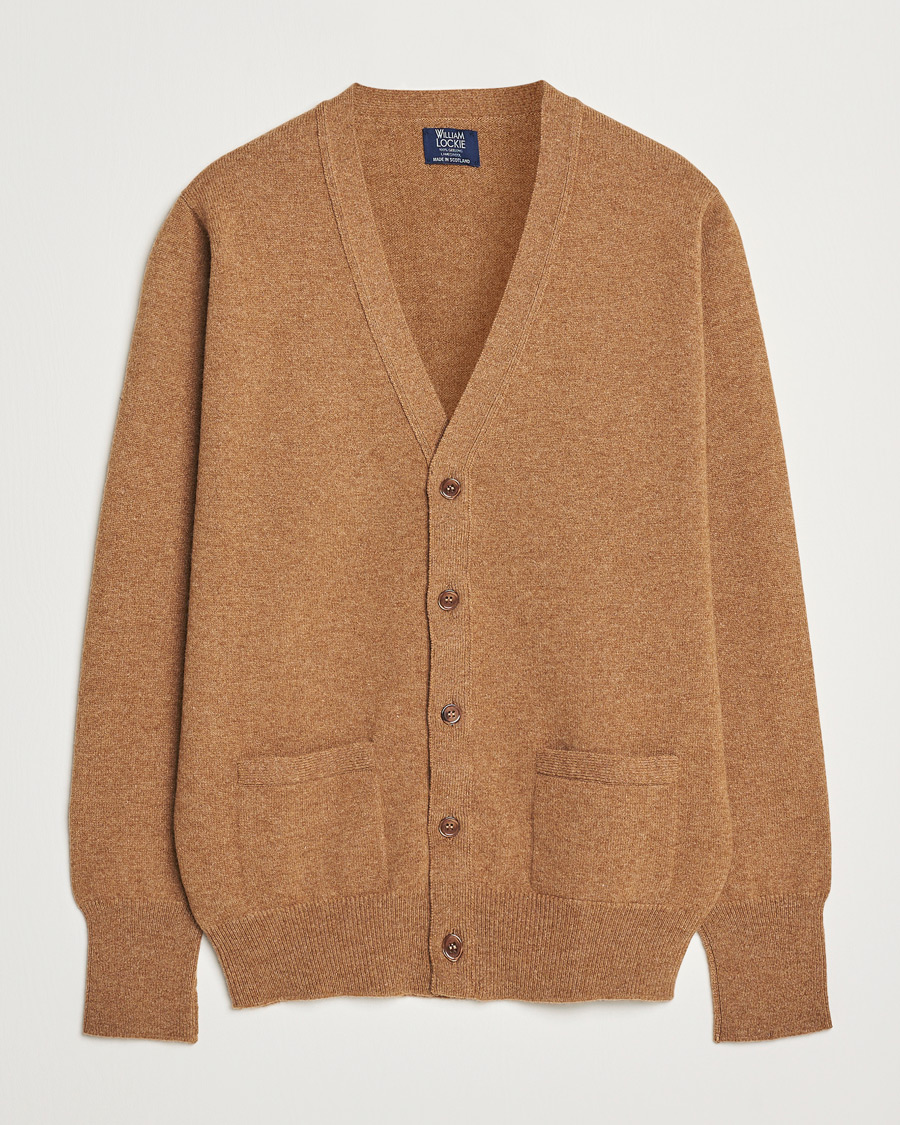 Mies | Puserot | William Lockie | Rob Lambswool Cardigan Driftwood
