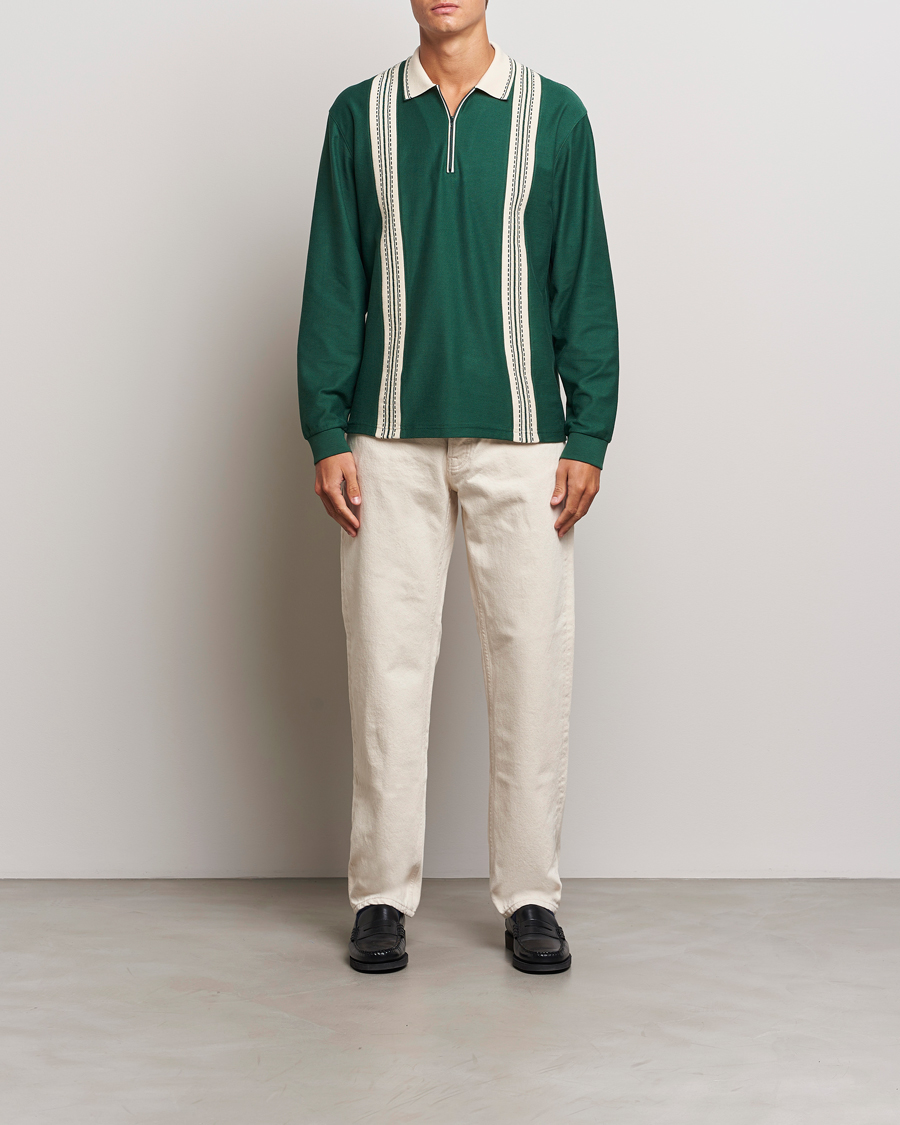 Mies | Puserot | Palmes | Rio Long Sleeve Zip Polo Dark Green