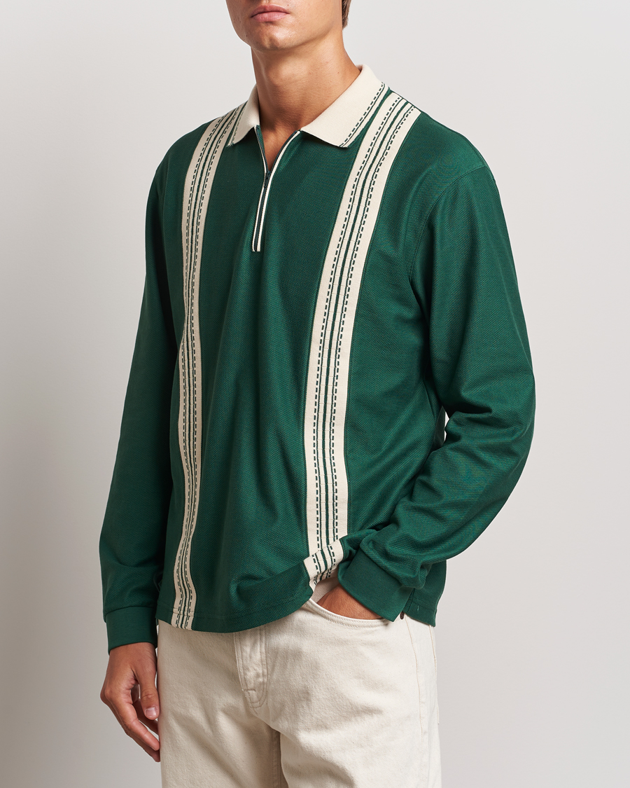 Mies | Puserot | Palmes | Rio Long Sleeve Zip Polo Dark Green
