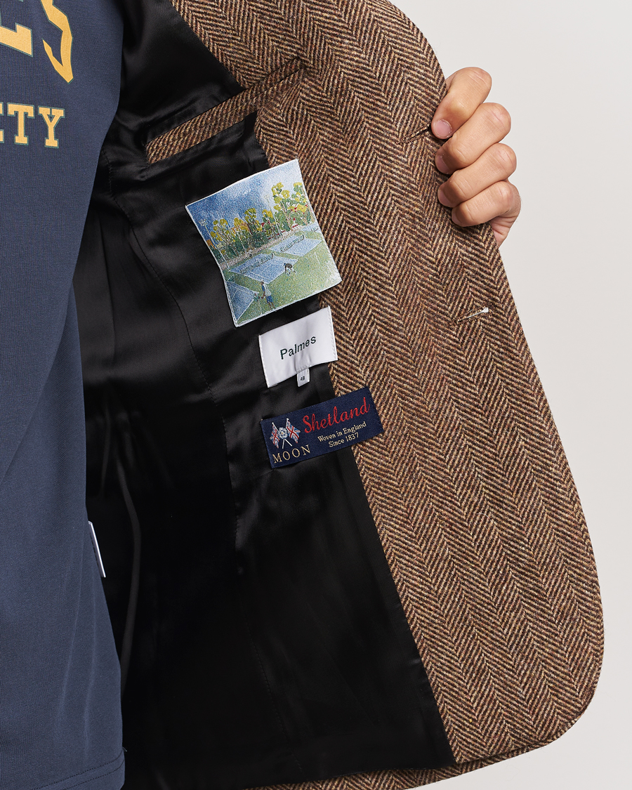 Mies | Pikkutakit | Palmes | Blaze Herringbone Wool Sport Coat Brown