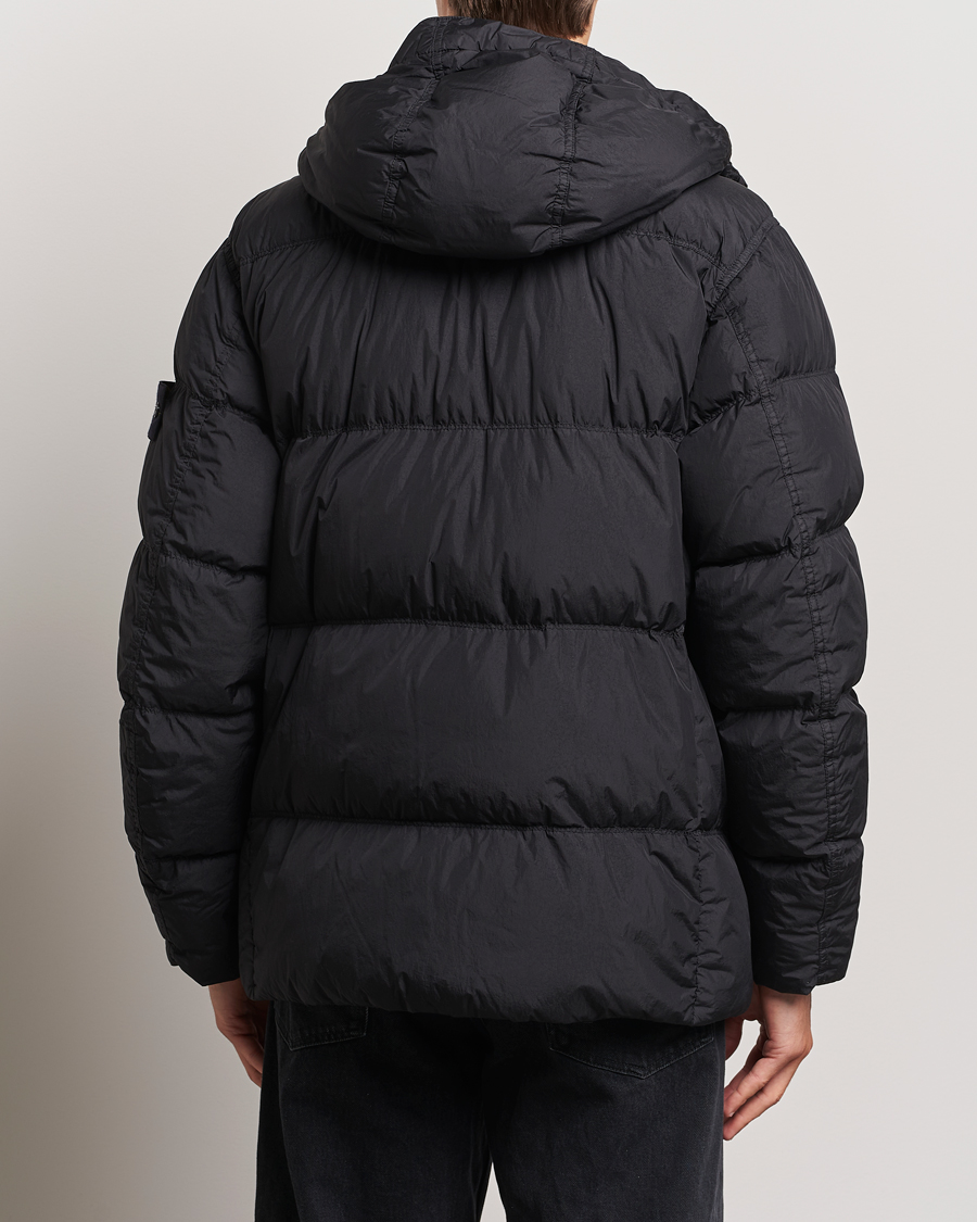 Mies | Takit | Stone Island | Garment Dyed Recycled Nylon Down Hooded Jacket Black