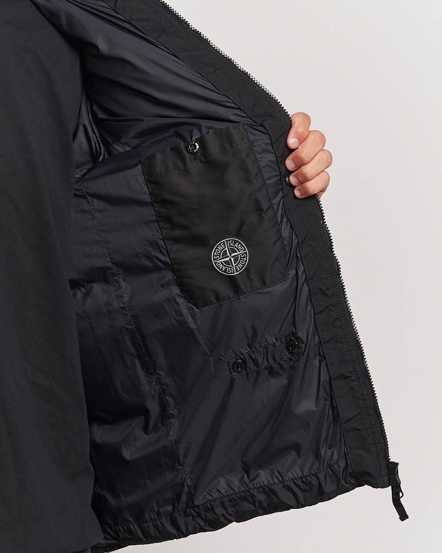 Mies | Takit | Stone Island | Garment Dyed Recycled Nylon Down Hooded Jacket Black