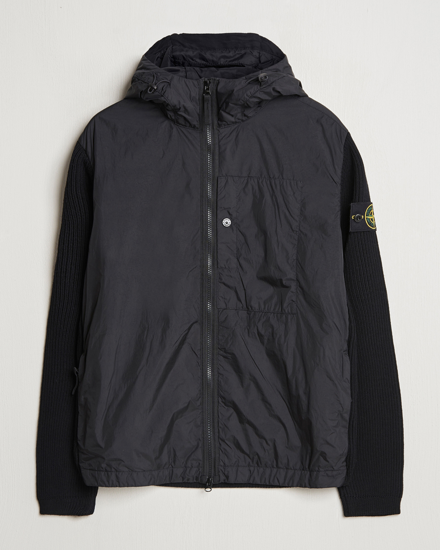Mies | Takit | Stone Island | Crinkle Reps Hybrid Wool Jacket Black