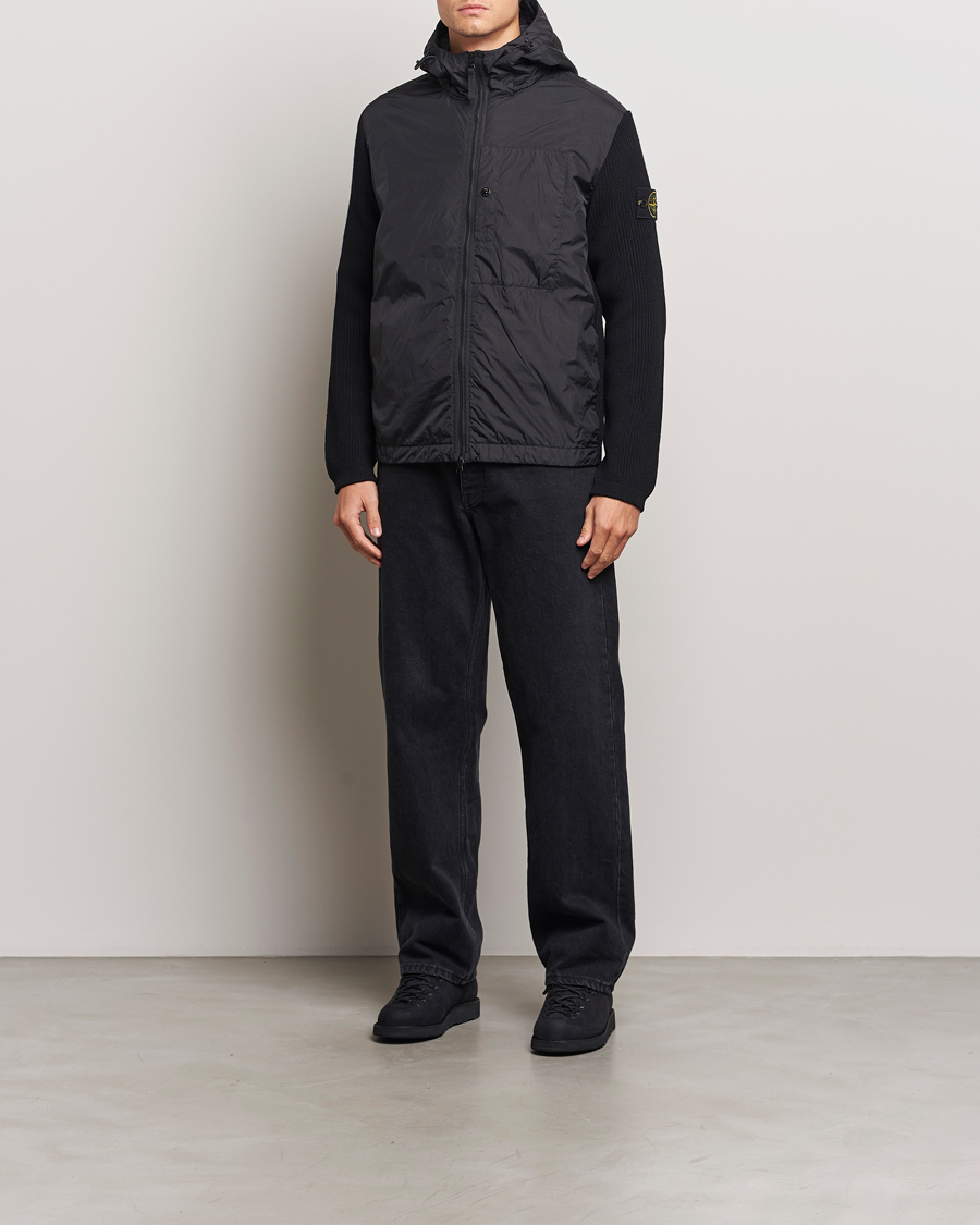 Mies | Takit | Stone Island | Crinkle Reps Hybrid Wool Jacket Black