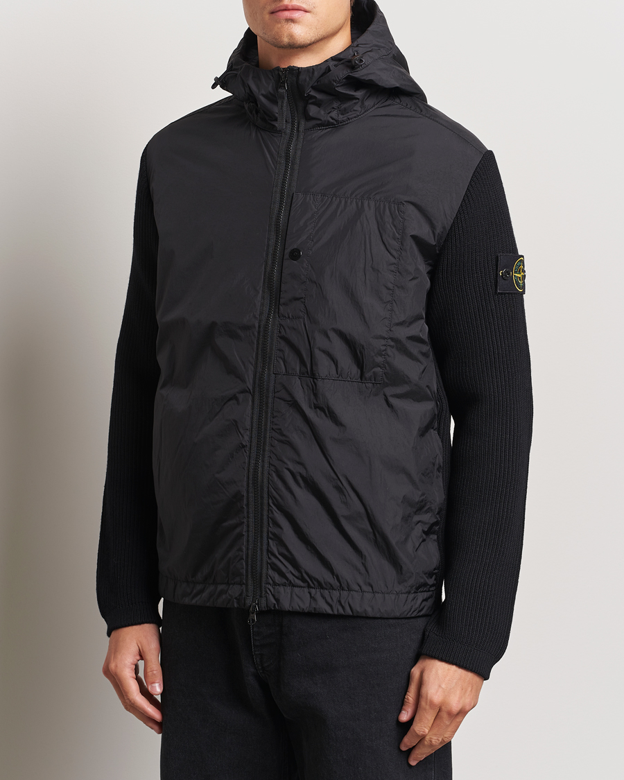 Mies | Takit | Stone Island | Crinkle Reps Hybrid Wool Jacket Black