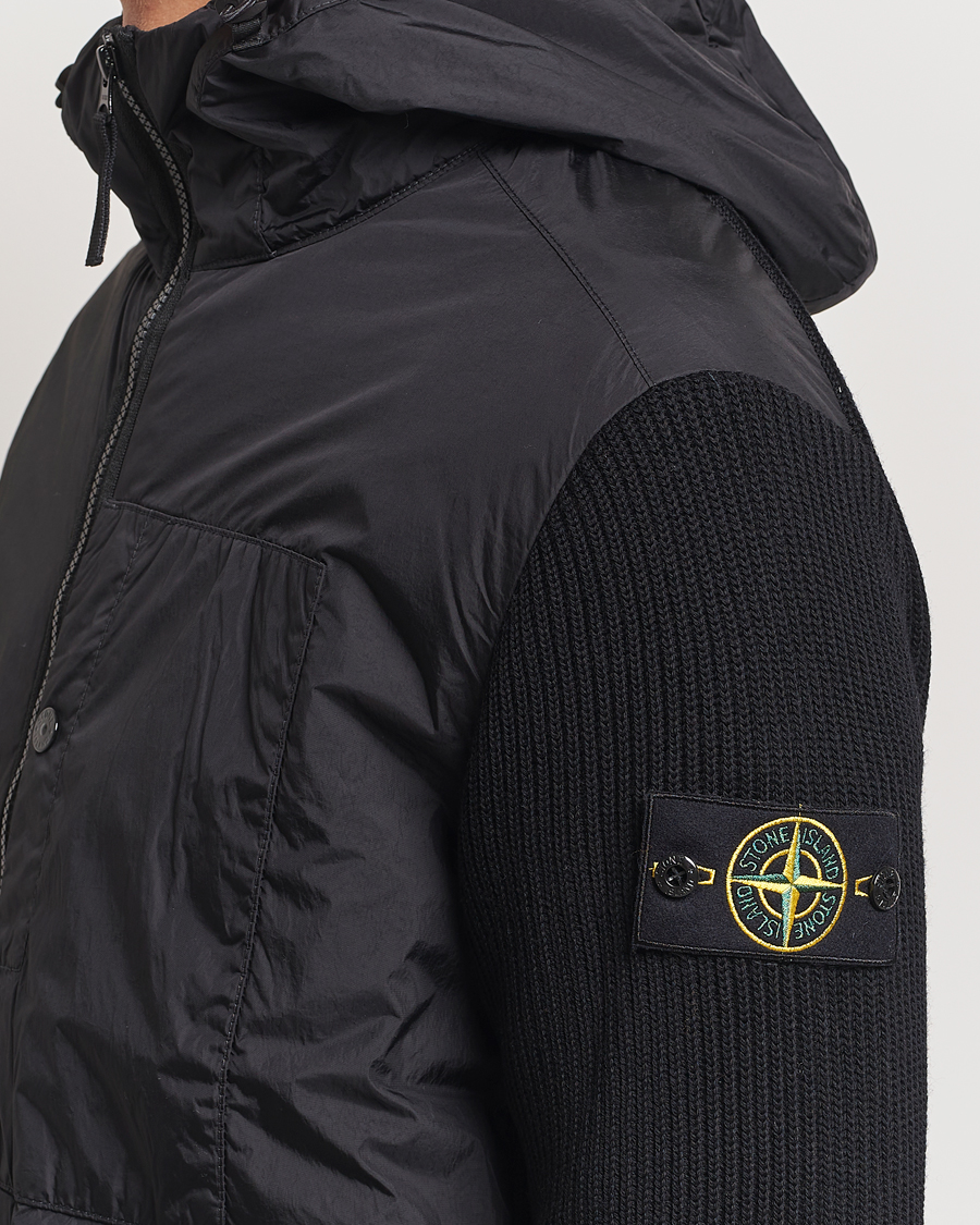 Mies | Takit | Stone Island | Crinkle Reps Hybrid Wool Jacket Black