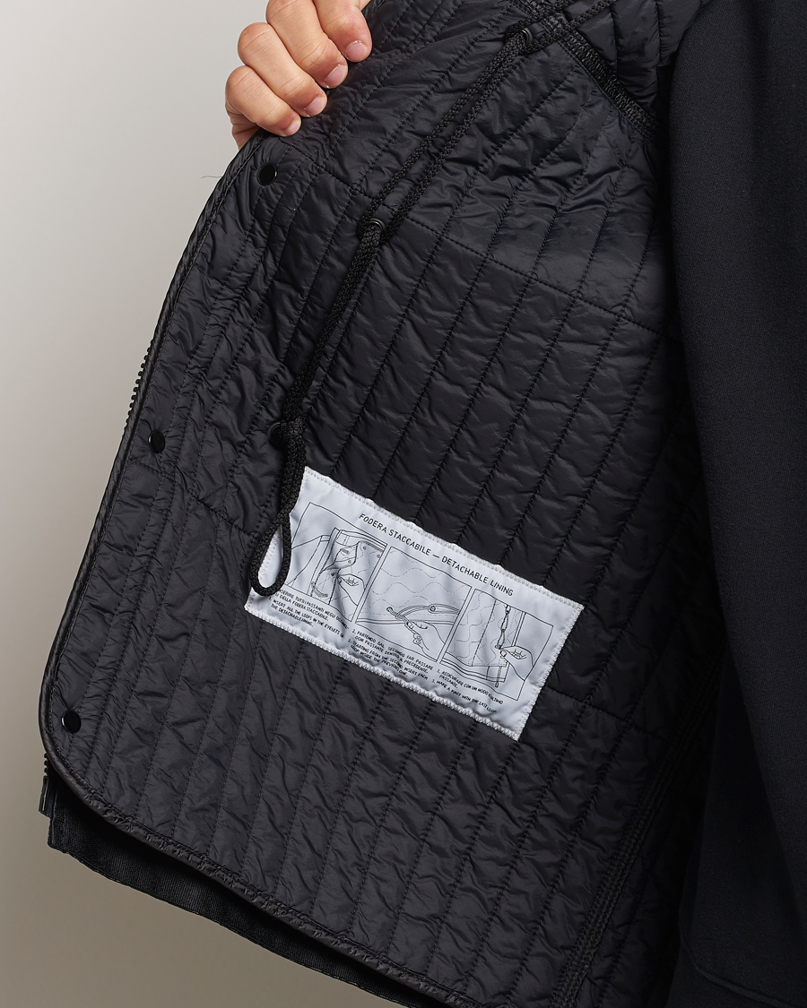 Mies | Takit | Stone Island | Glass Cover-TC Garment Dyed Detach Vest Jacket Black
