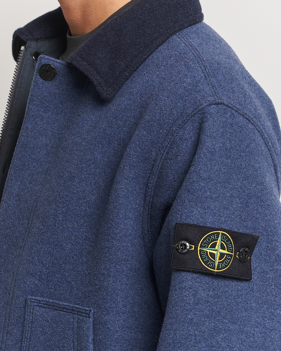 Mies | Takit | Stone Island | Panno Speciale Wool Nylon Jacket Royal Blue