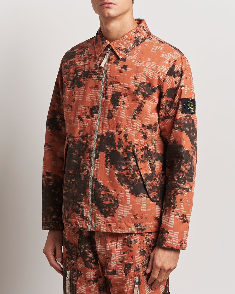 Mies | Takit | Stone Island | David Light TC Garment Dyed Camo Jacket Orange