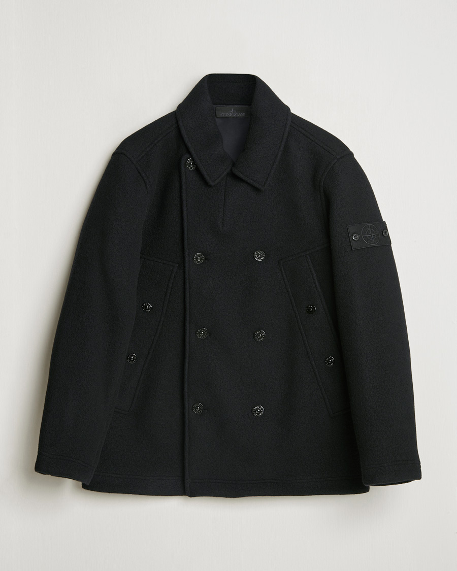 Mies | Takit | Stone Island | Ghost Wool/Cashmere Peacoat Black