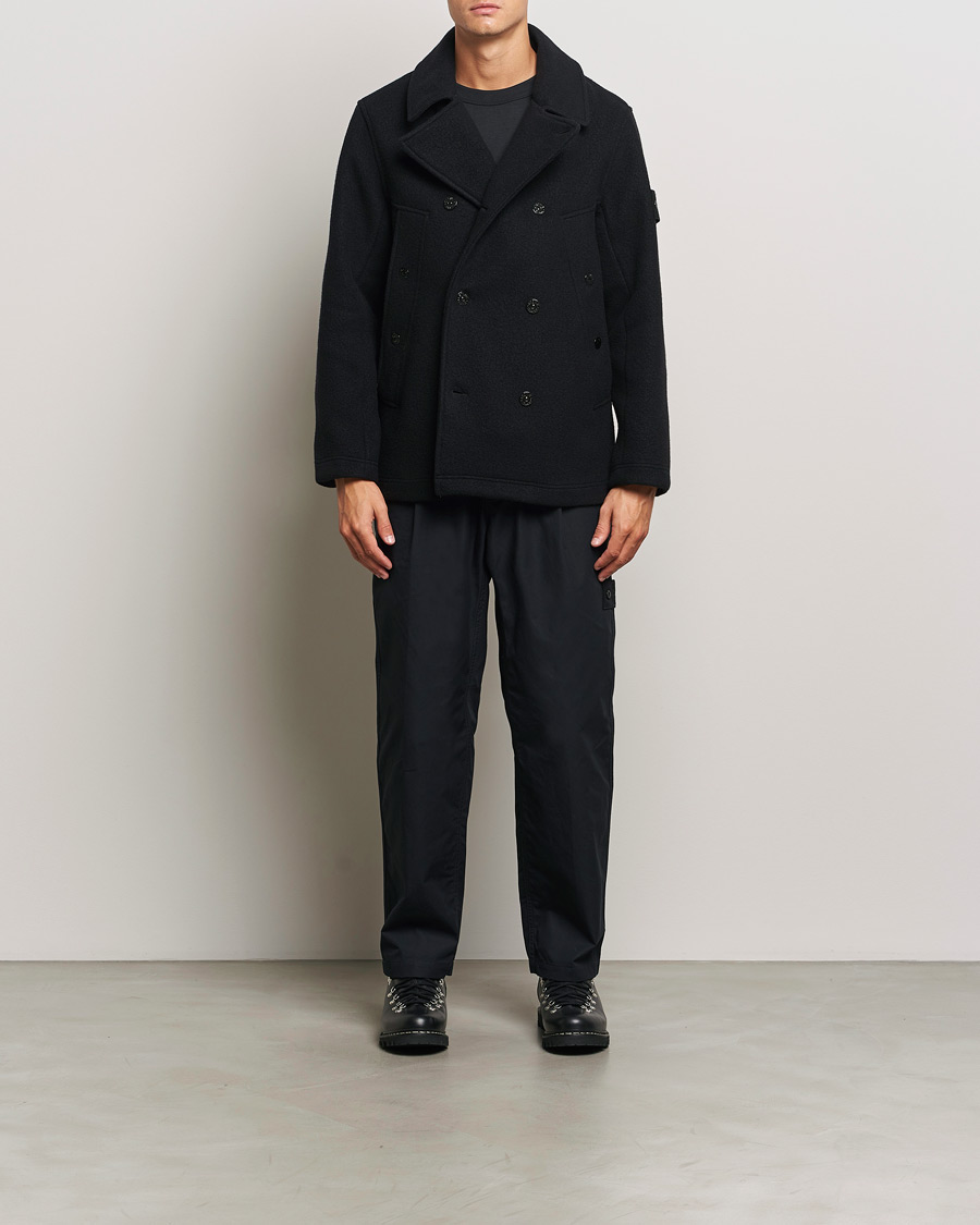 Mies | Takit | Stone Island | Ghost Wool/Cashmere Peacoat Black