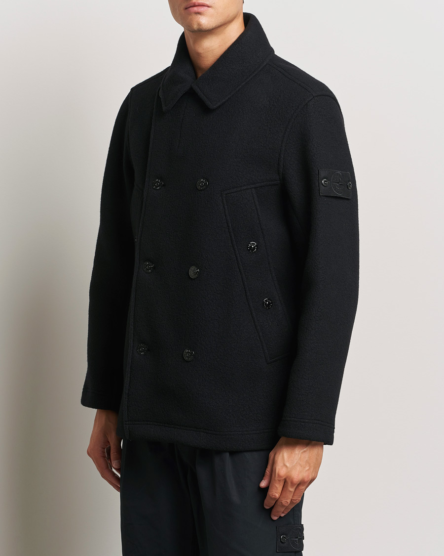 Mies | Takit | Stone Island | Ghost Wool/Cashmere Peacoat Black