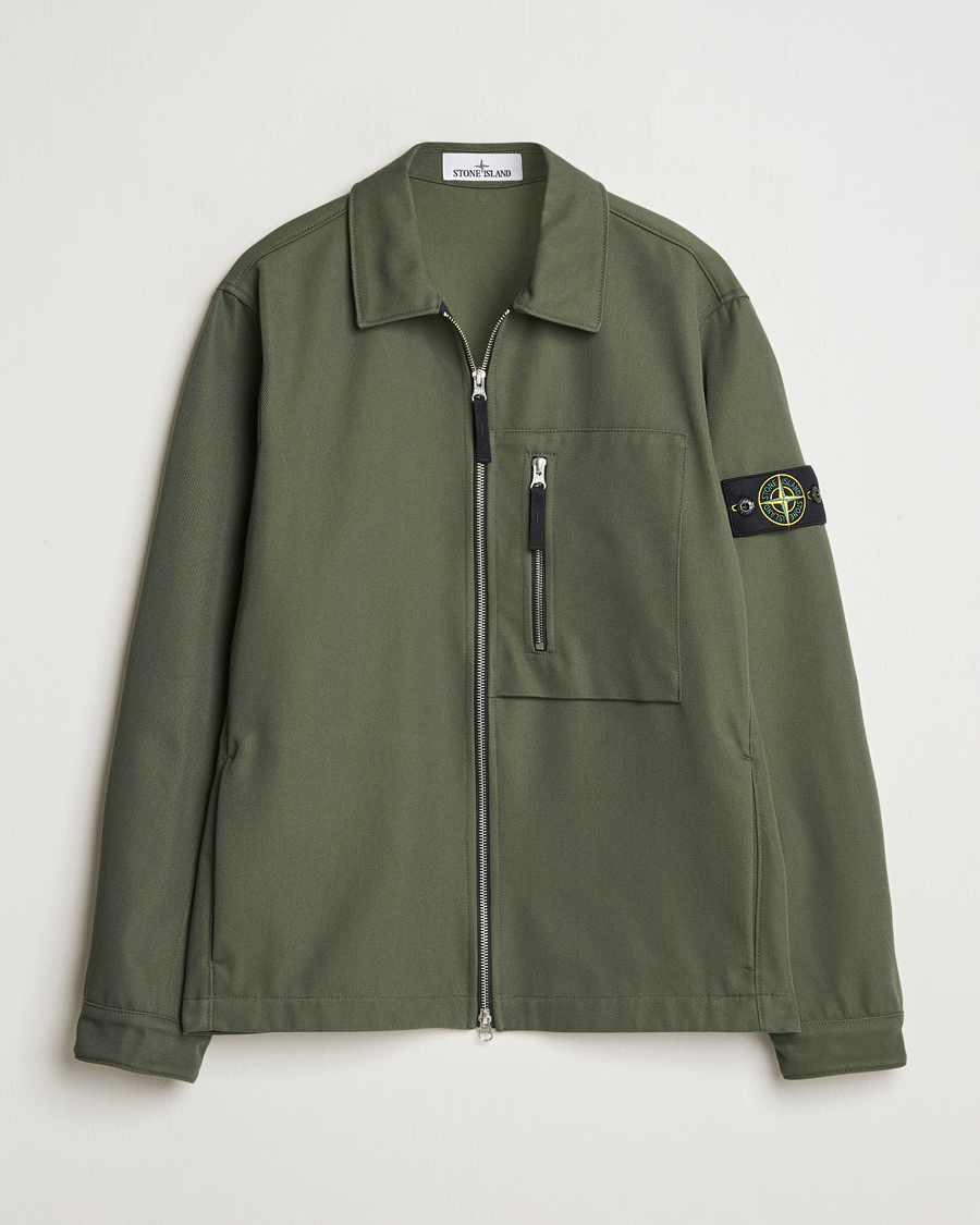 Mies | Kauluspaidat | Stone Island | Cotton Nylon Zip Overshirt Musk