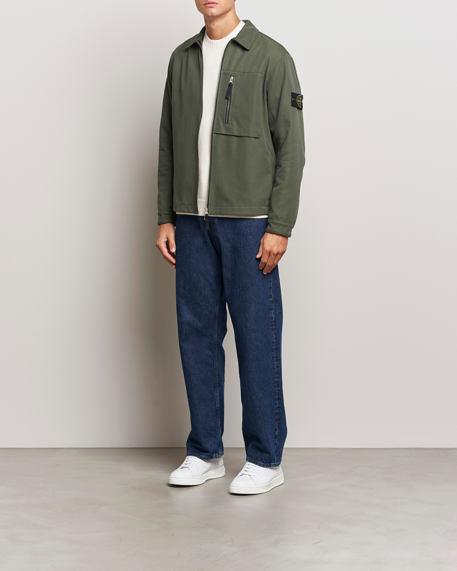 Mies | Kauluspaidat | Stone Island | Cotton Nylon Zip Overshirt Musk