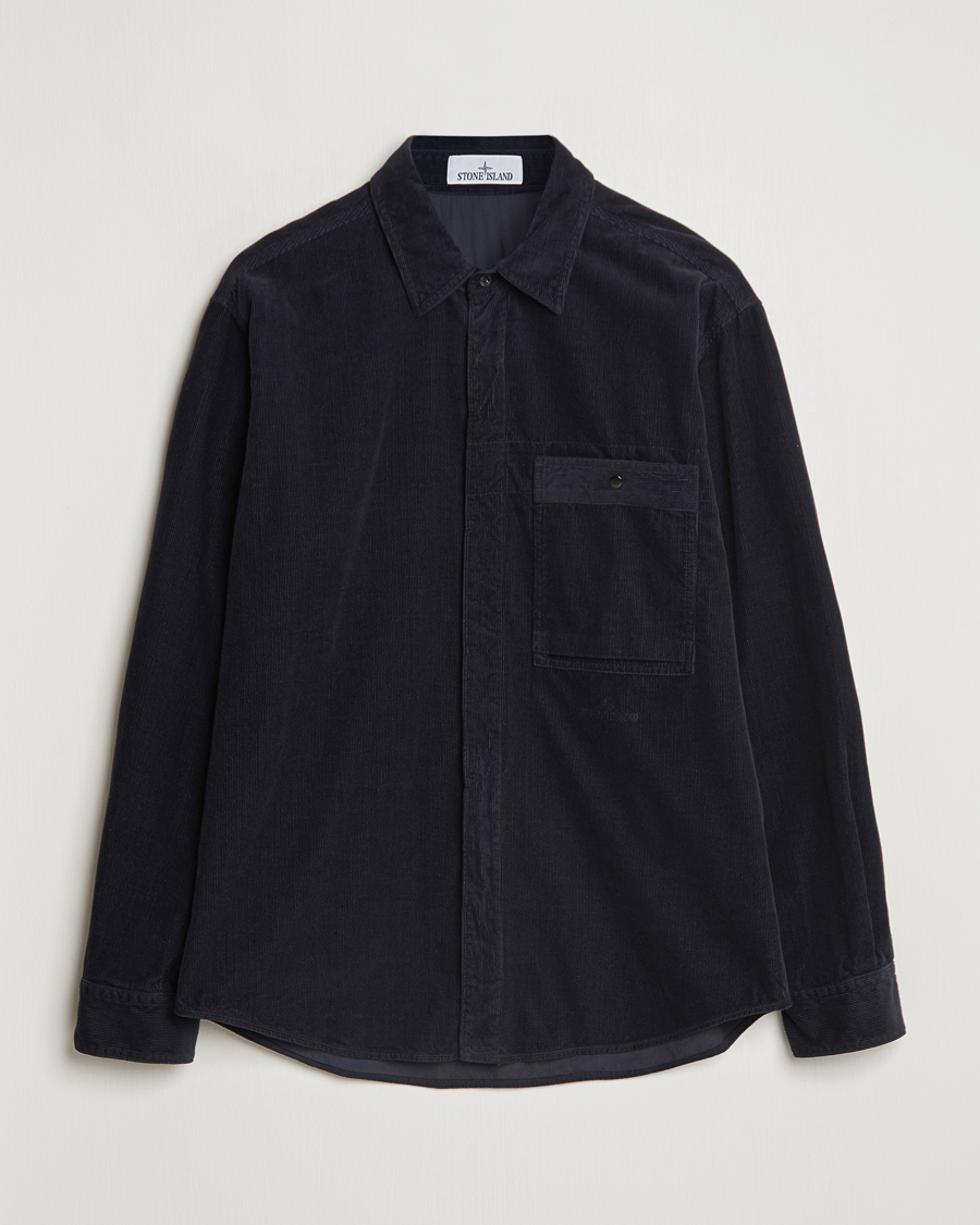 Mies | Kauluspaidat | Stone Island | Cotton Cord Overshirt Navy Blue