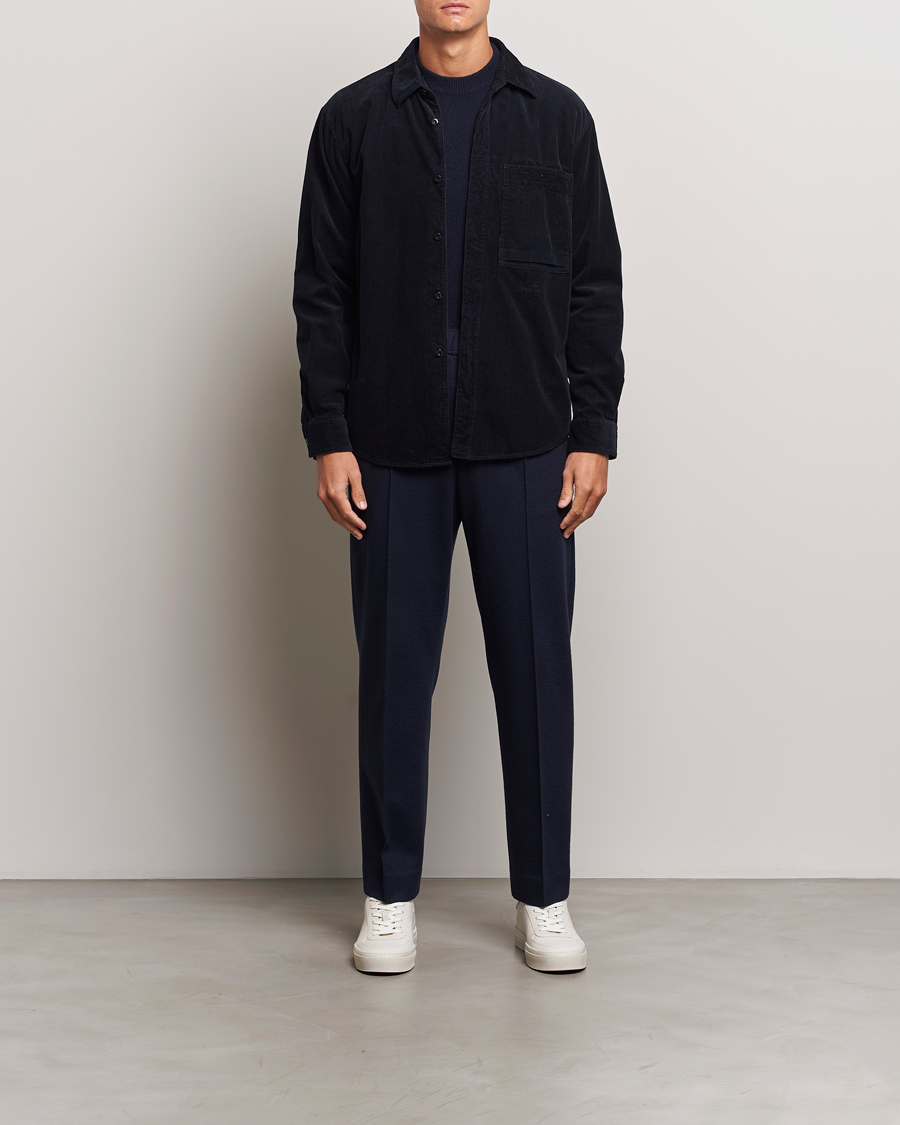 Mies | Kauluspaidat | Stone Island | Cotton Cord Overshirt Navy Blue