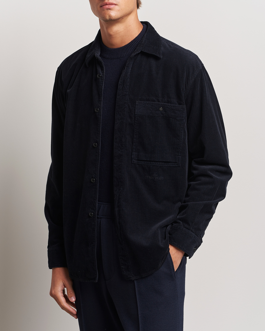 Mies | Kauluspaidat | Stone Island | Cotton Cord Overshirt Navy Blue