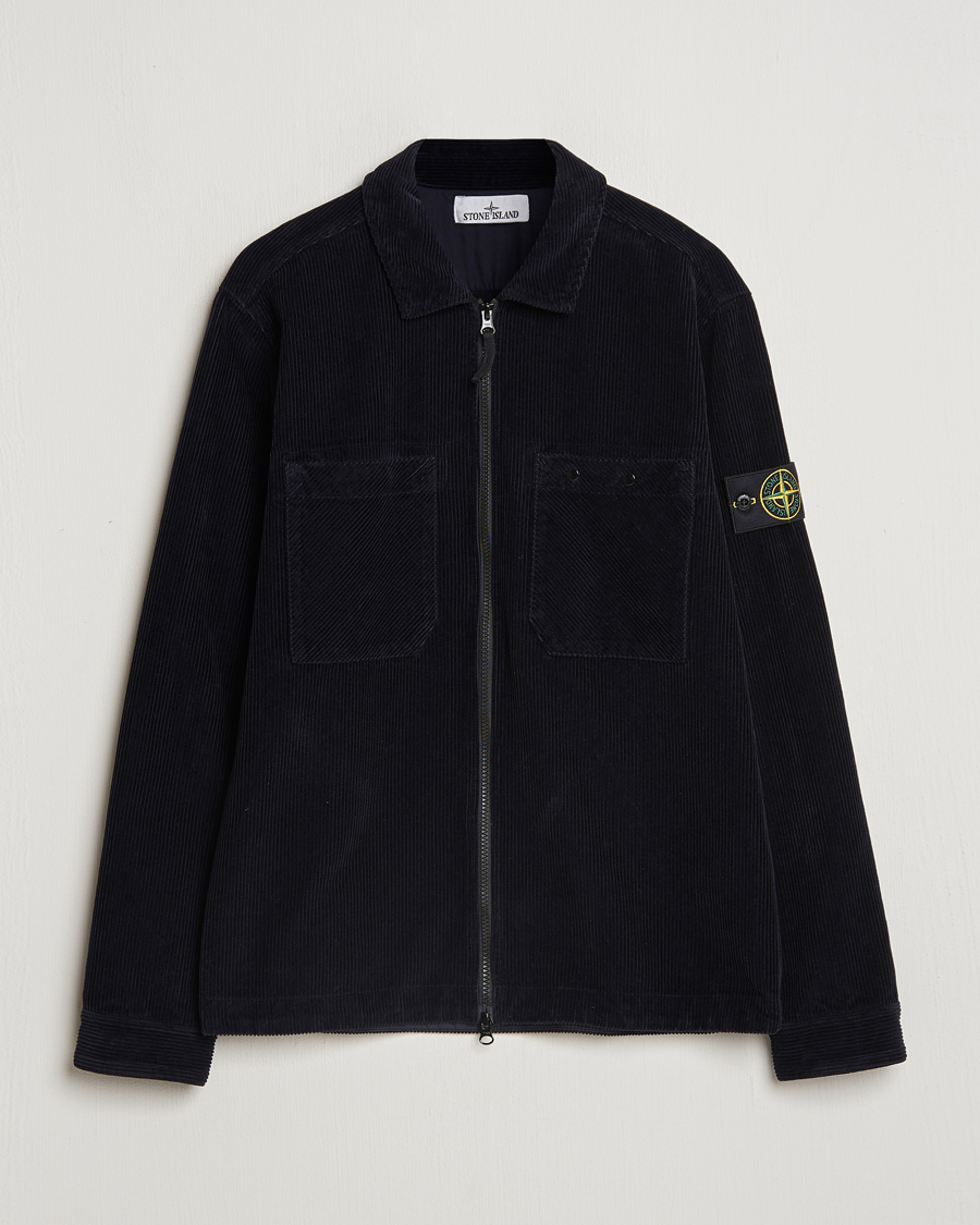 Mies | Kauluspaidat | Stone Island | Garment Dyed Corduroy Overshirt Navy Blue