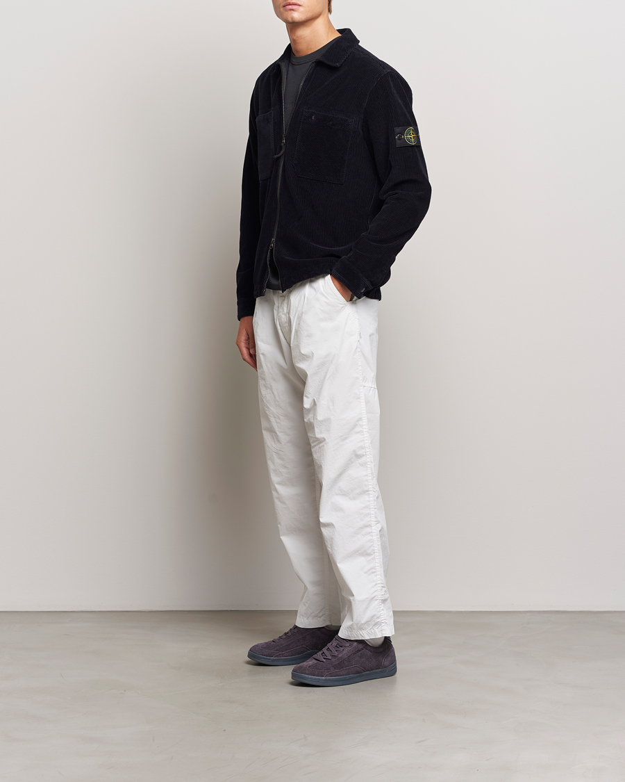 Mies | Kauluspaidat | Stone Island | Garment Dyed Corduroy Overshirt Navy Blue