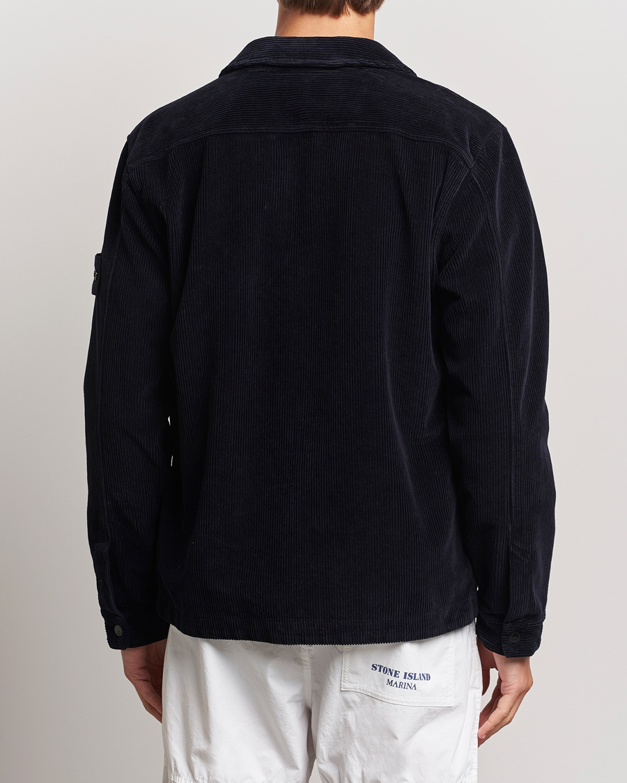 Mies | Kauluspaidat | Stone Island | Garment Dyed Corduroy Overshirt Navy Blue