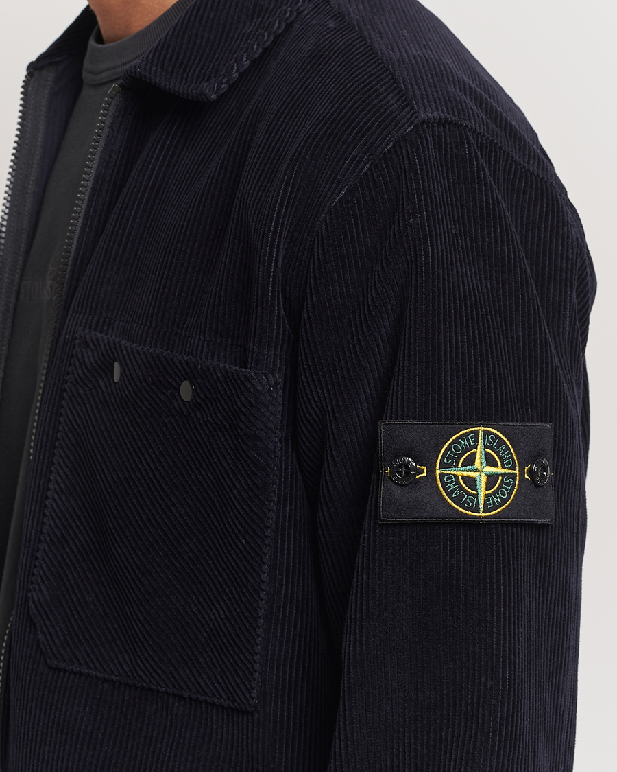Mies | Kauluspaidat | Stone Island | Garment Dyed Corduroy Overshirt Navy Blue