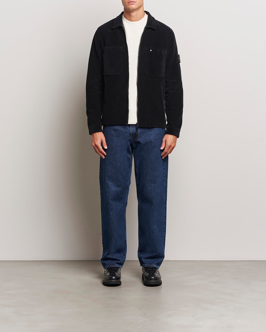 Mies | Kauluspaidat | Stone Island | Garment Dyed Corduroy Overshirt Black