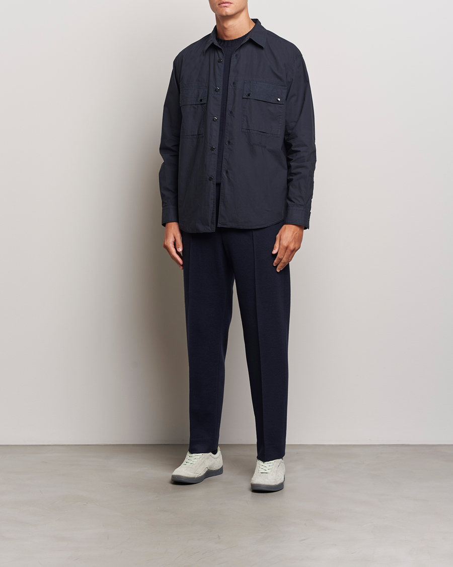 Mies | Kauluspaidat | Stone Island | Garment Dyed Cotton Canvas Overshirt Navy Blue
