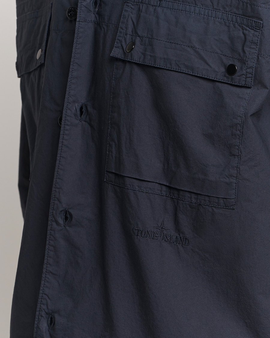 Mies | Kauluspaidat | Stone Island | Garment Dyed Cotton Canvas Overshirt Navy Blue