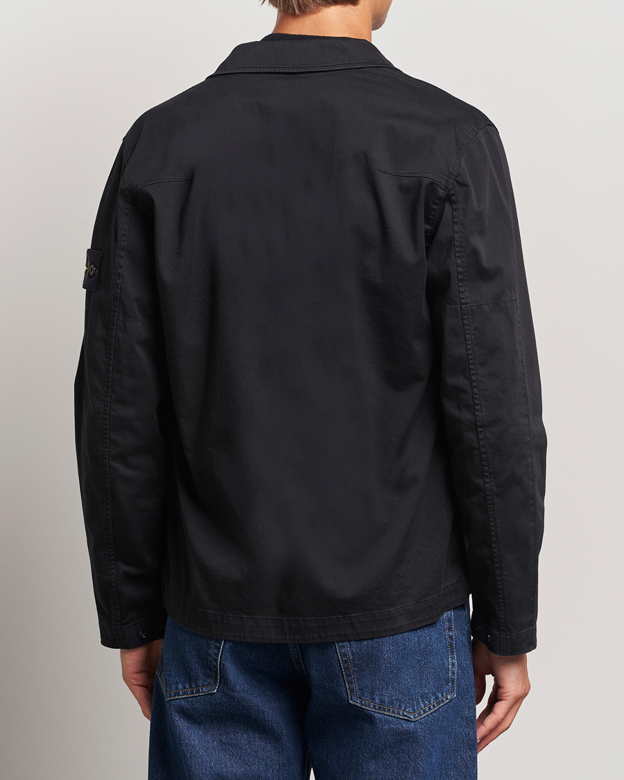 Mies | Kauluspaidat | Stone Island | Garment Dyed Cotton Zip Overshirt Black