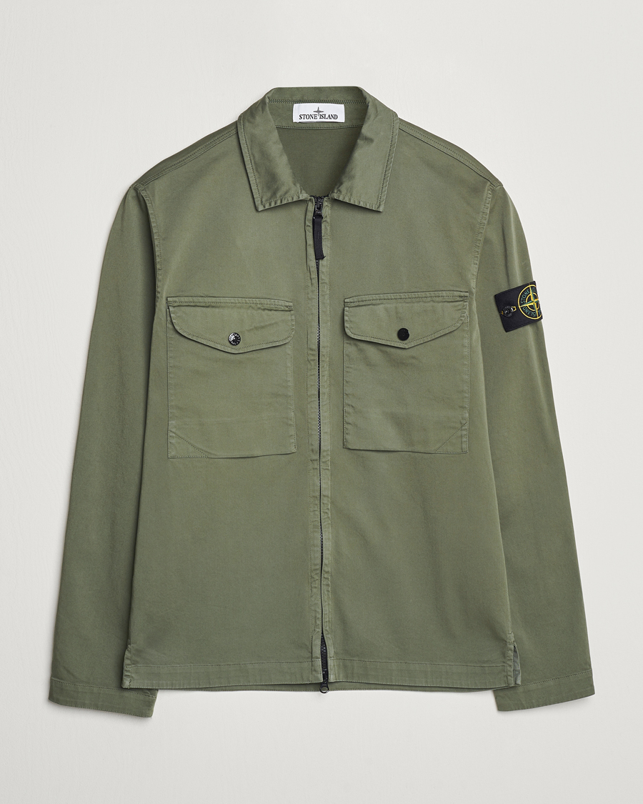 Mies | Kauluspaidat | Stone Island | Garment Dyed Cotton Zip Overshirt Musk