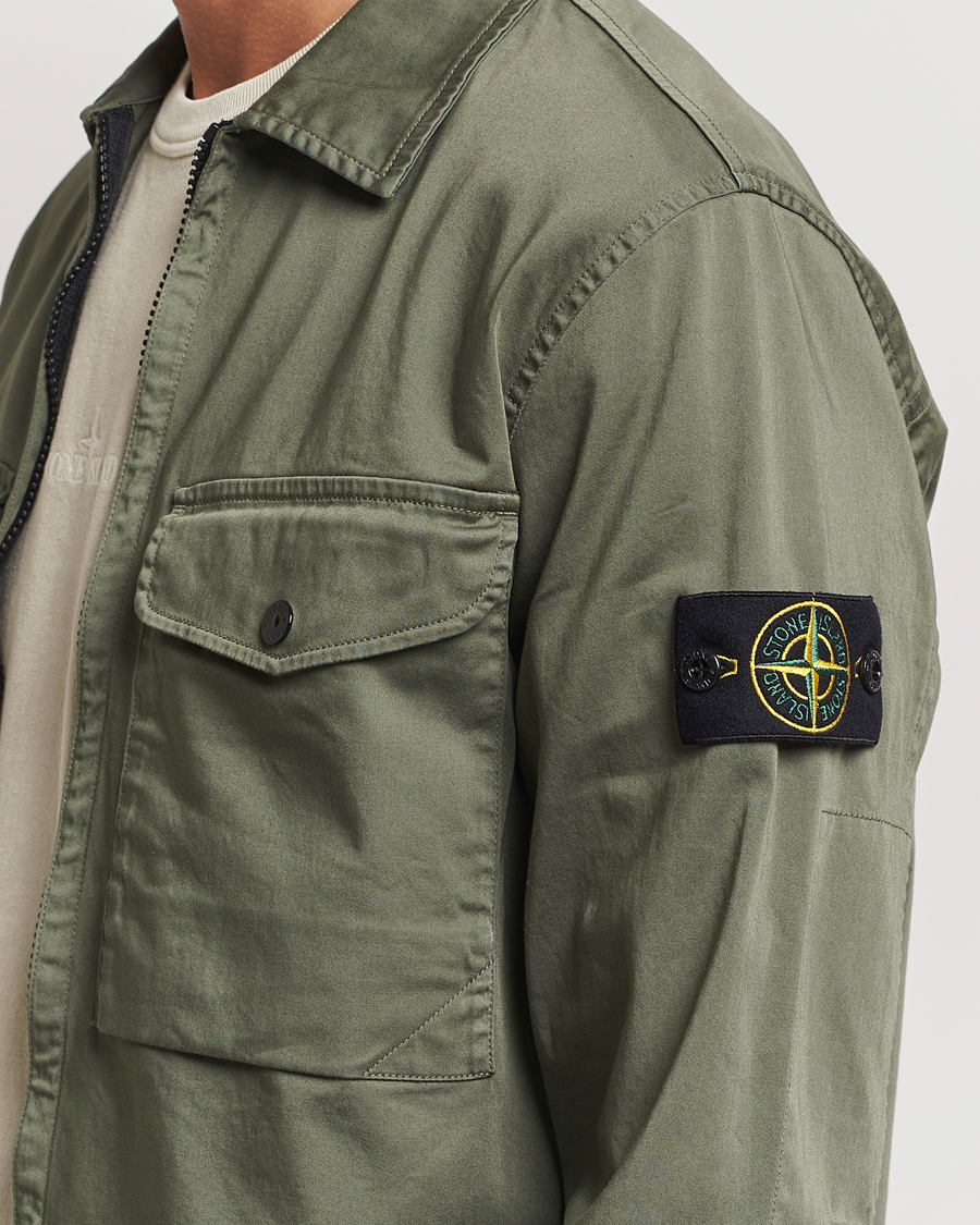 Mies | Kauluspaidat | Stone Island | Garment Dyed Cotton Zip Overshirt Musk