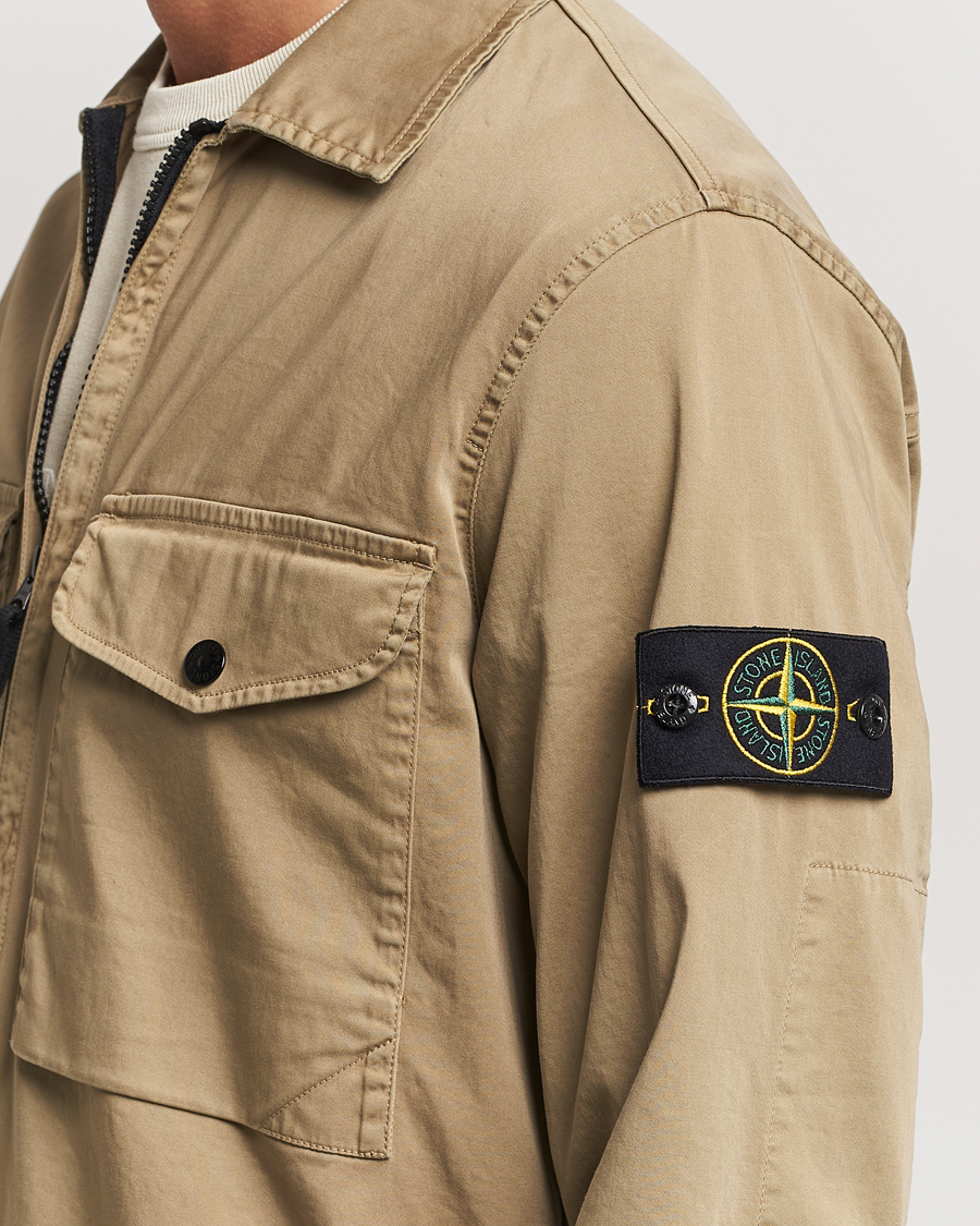 Mies | Kauluspaidat | Stone Island | Garment Dyed Cotton Zip Overshirt Biscuit