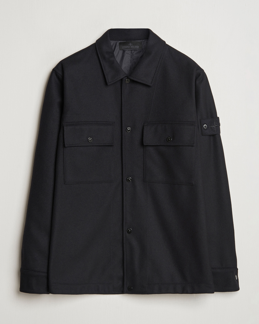 Mies | Kauluspaidat | Stone Island | Ghost Wool/Nylon Flannel Overshirt Black