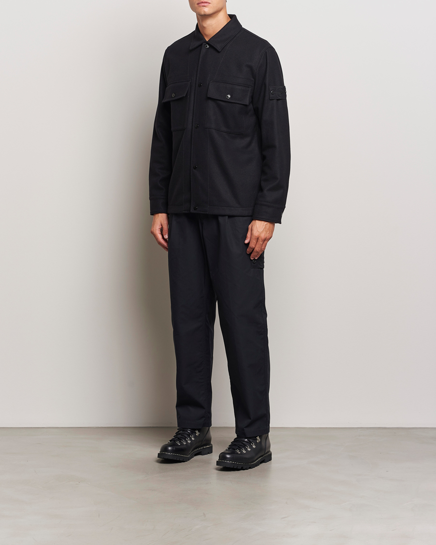 Mies | Kauluspaidat | Stone Island | Ghost Wool/Nylon Flannel Overshirt Black