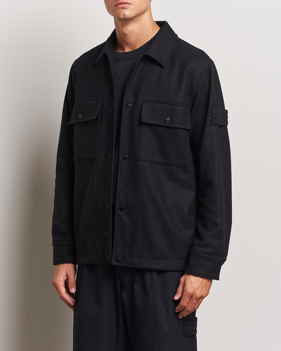 Mies | Kauluspaidat | Stone Island | Ghost Wool/Nylon Flannel Overshirt Black