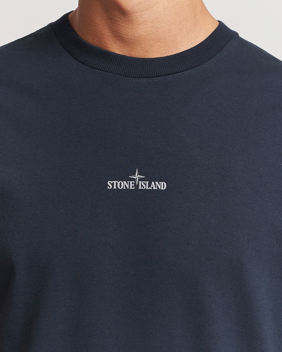 Mies | T-paidat | Stone Island | Garment Dyed Jersey Logo T-Shirt Navy Blue