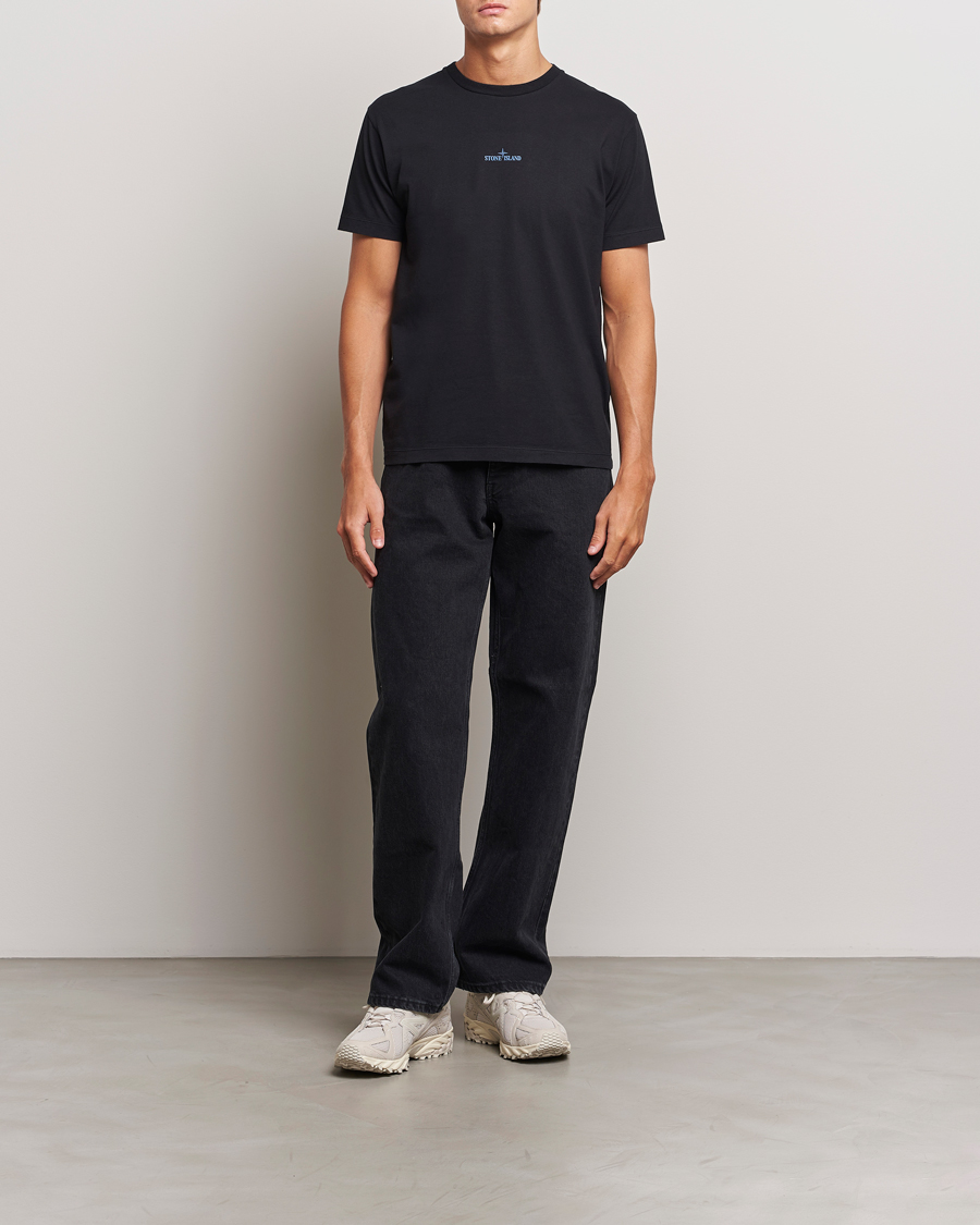 Mies | T-paidat | Stone Island | Garment Dyed Jersey Logo T-Shirt Black