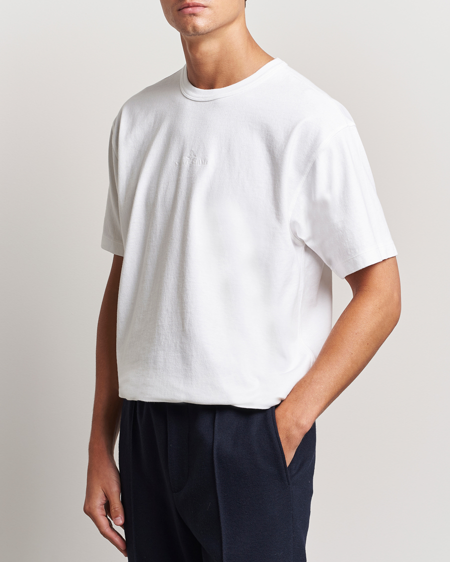 Mies | T-paidat | Stone Island | Old Dyed Cotton Logo T-Shirt White