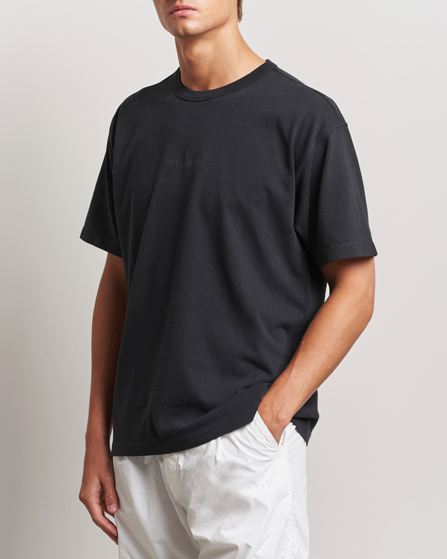 Mies | T-paidat | Stone Island | Old Dyed Cotton Logo T-Shirt Black