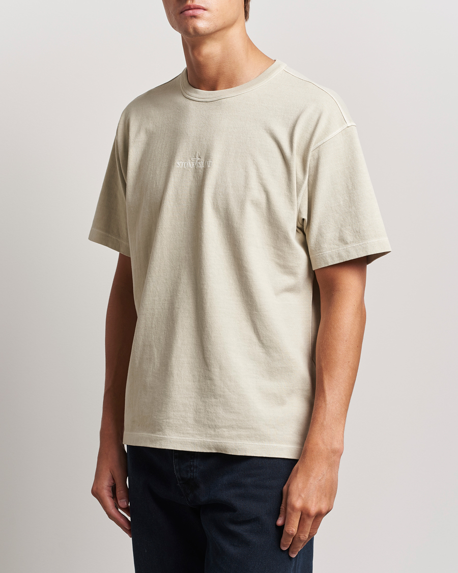Mies | T-paidat | Stone Island | Old Dyed Cotton Logo T-Shirt Plaster