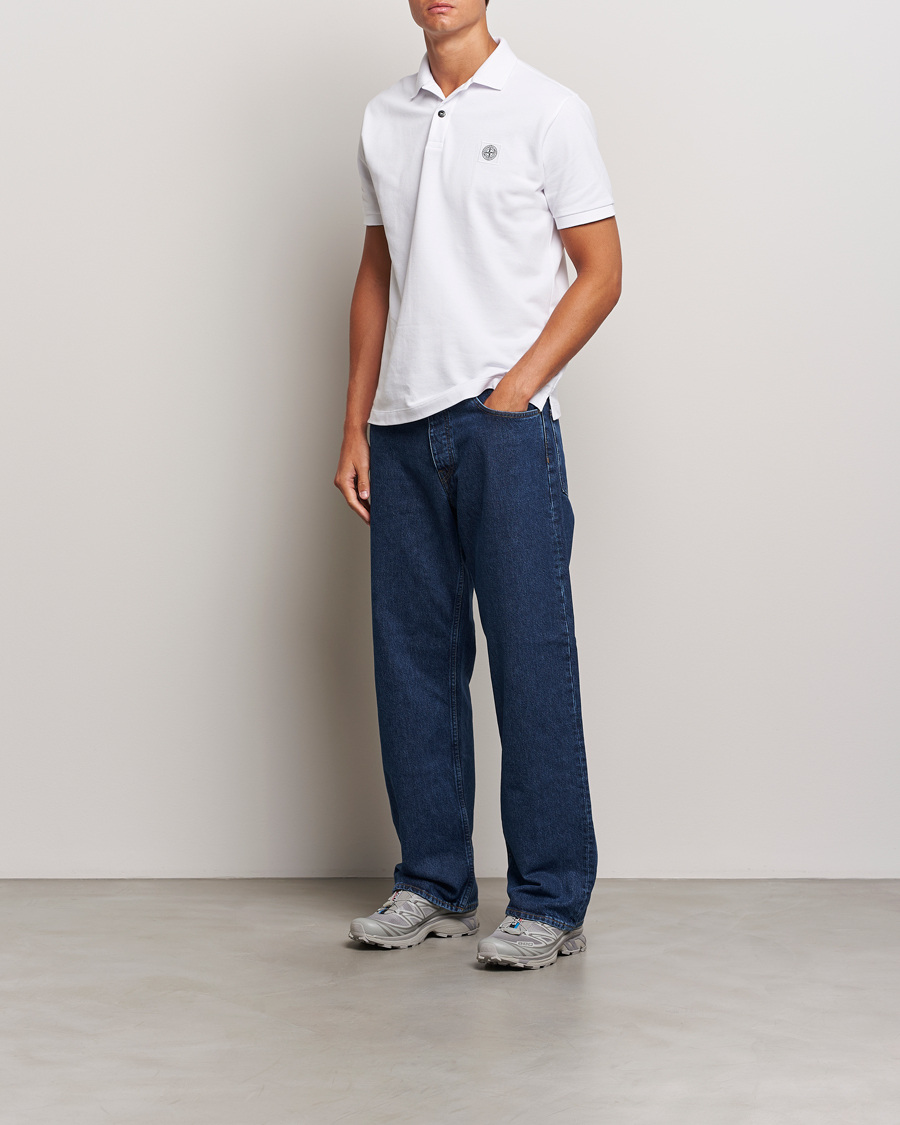 Mies | Pikeet | Stone Island | Cotton Pique Polo White