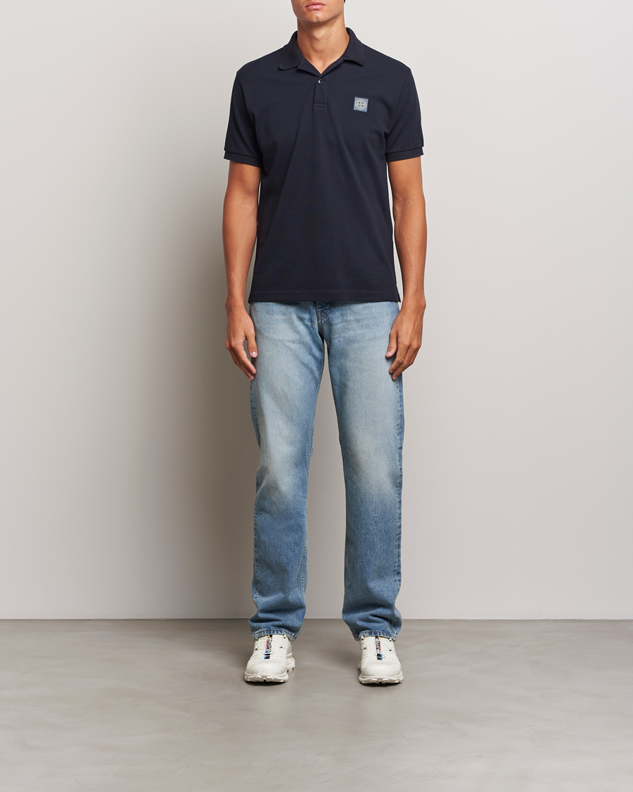 Mies | Pikeet | Stone Island | Cotton Pique Polo Navy Blue