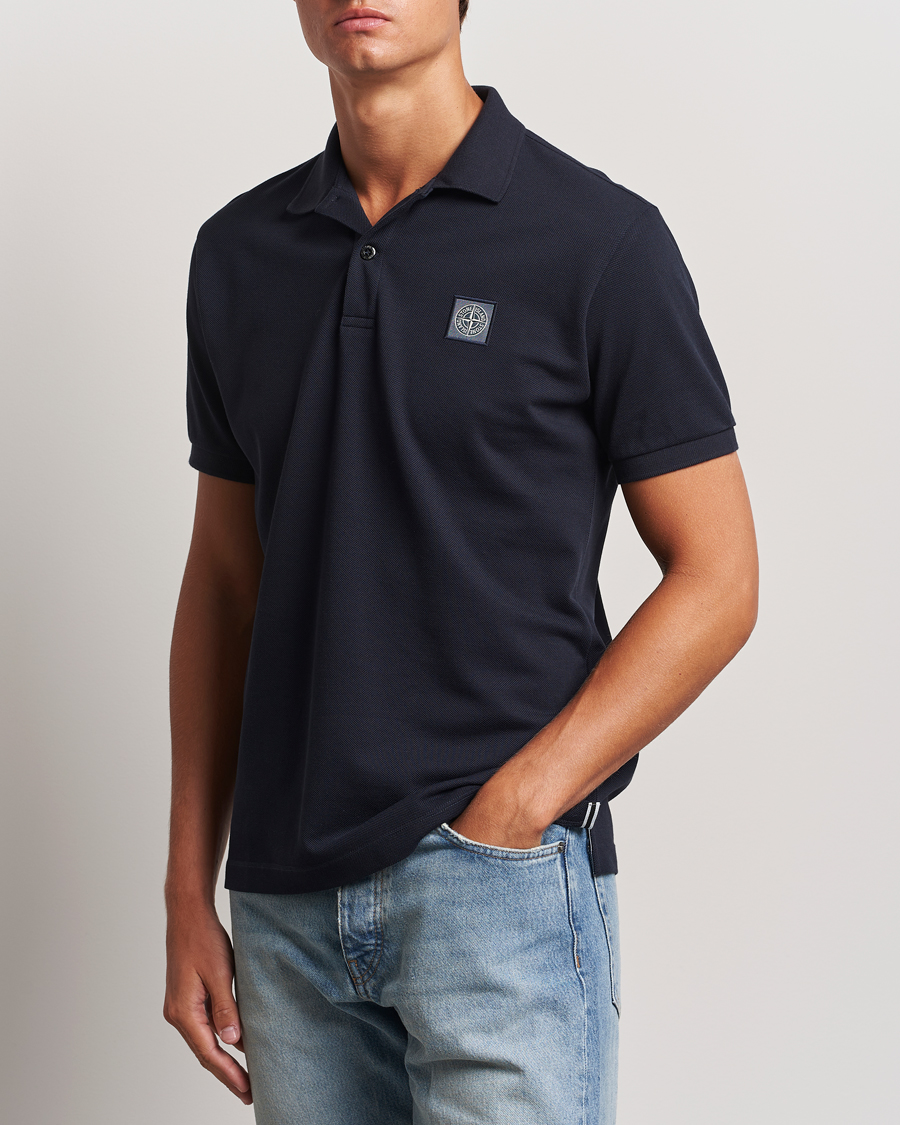 Mies | Pikeet | Stone Island | Cotton Pique Polo Navy Blue