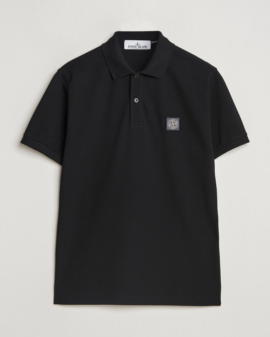 Mies | Pikeet | Stone Island | Cotton Pique Polo Black