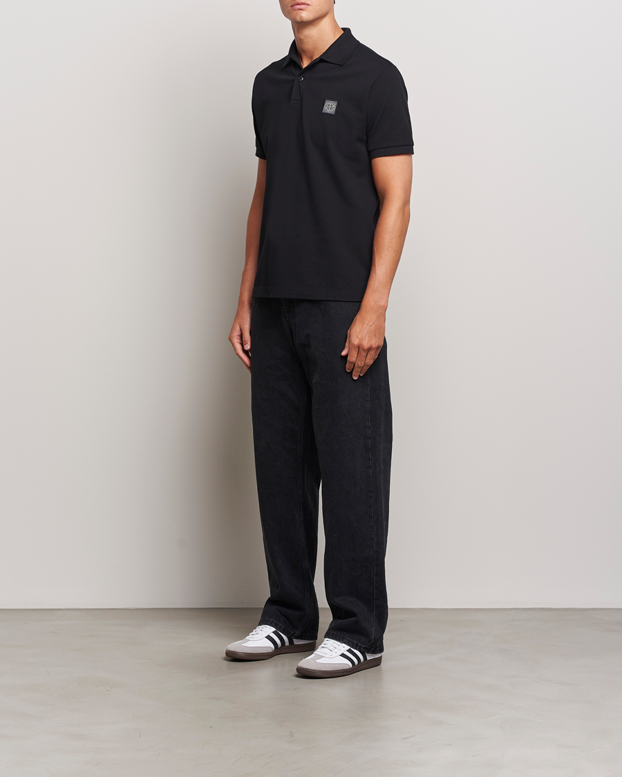 Mies | Pikeet | Stone Island | Cotton Pique Polo Black