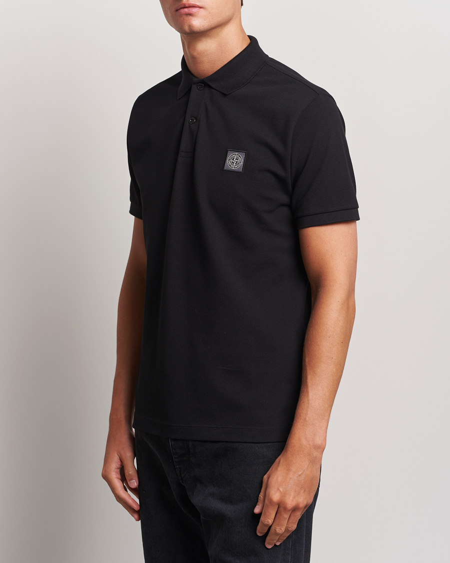 Mies | Pikeet | Stone Island | Cotton Pique Polo Black