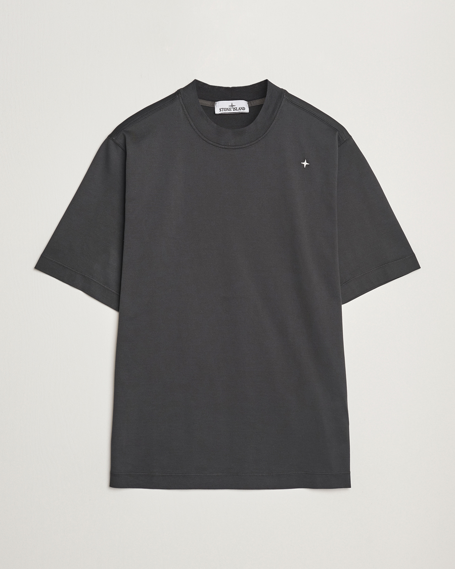 Mies | T-paidat | Stone Island | Stellina Mercerized Cotton T-Shirt Lead Grey