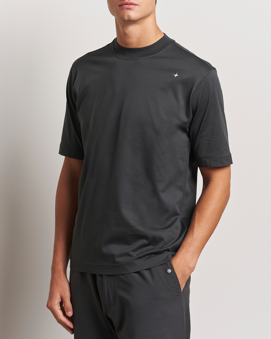 Mies | T-paidat | Stone Island | Stellina Mercerized Cotton T-Shirt Lead Grey